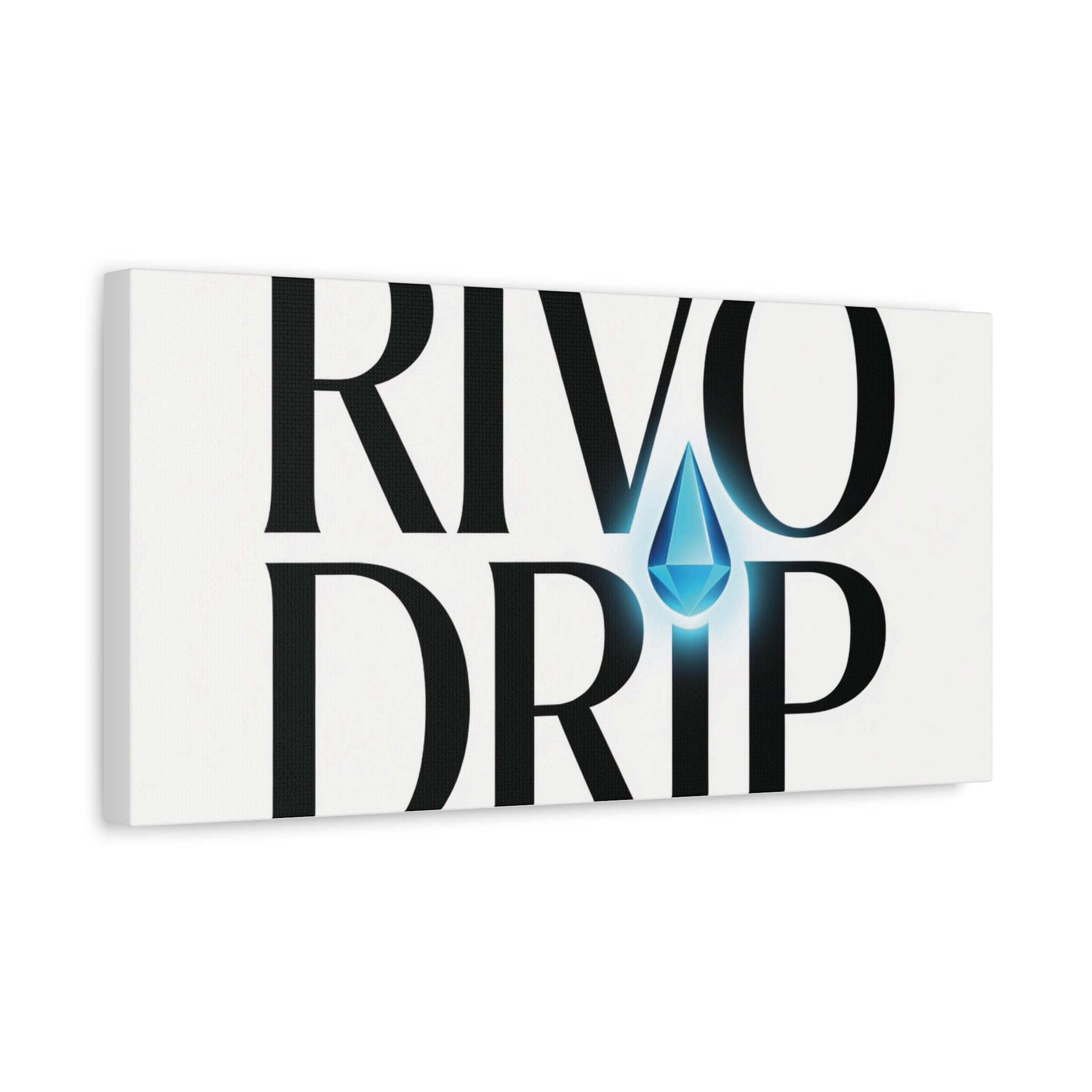 Personalize Logo Matte Canvas Print — Stretched Wall Art with Blue Droplet