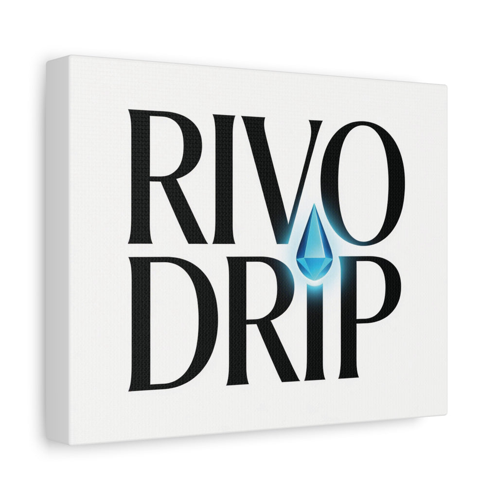 Personalize Logo Matte Canvas Print — Stretched Wall Art with Blue Droplet