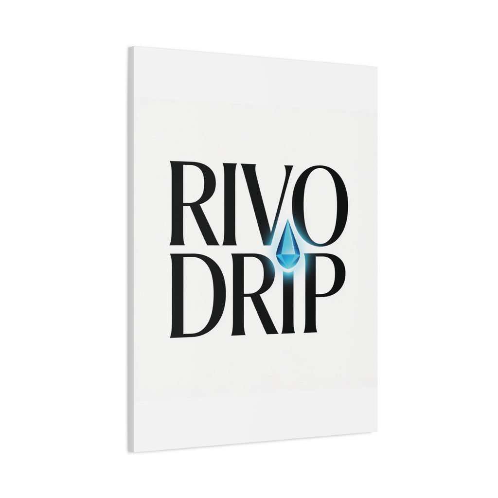 Personalize Logo Matte Canvas Print — Stretched Wall Art with Blue Droplet