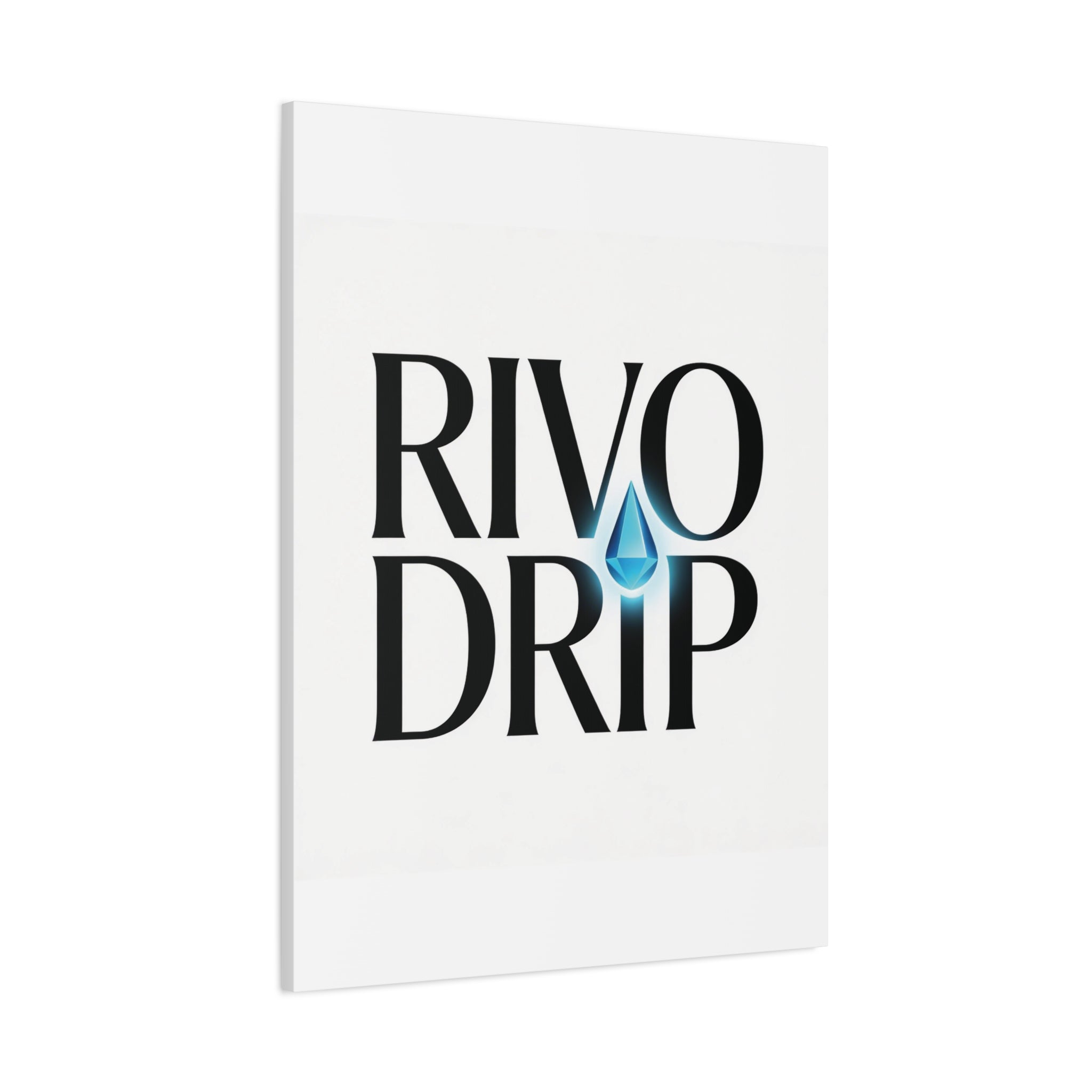 Personalize Logo Matte Canvas Print — Stretched Wall Art with Blue Droplet
