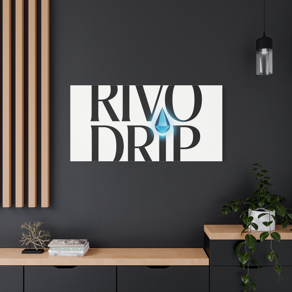 Personalize Logo Matte Canvas Print — Stretched Wall Art with Blue Droplet