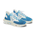 Mesh Sneakers — Blue Geo Network Athletic Shoes for Women