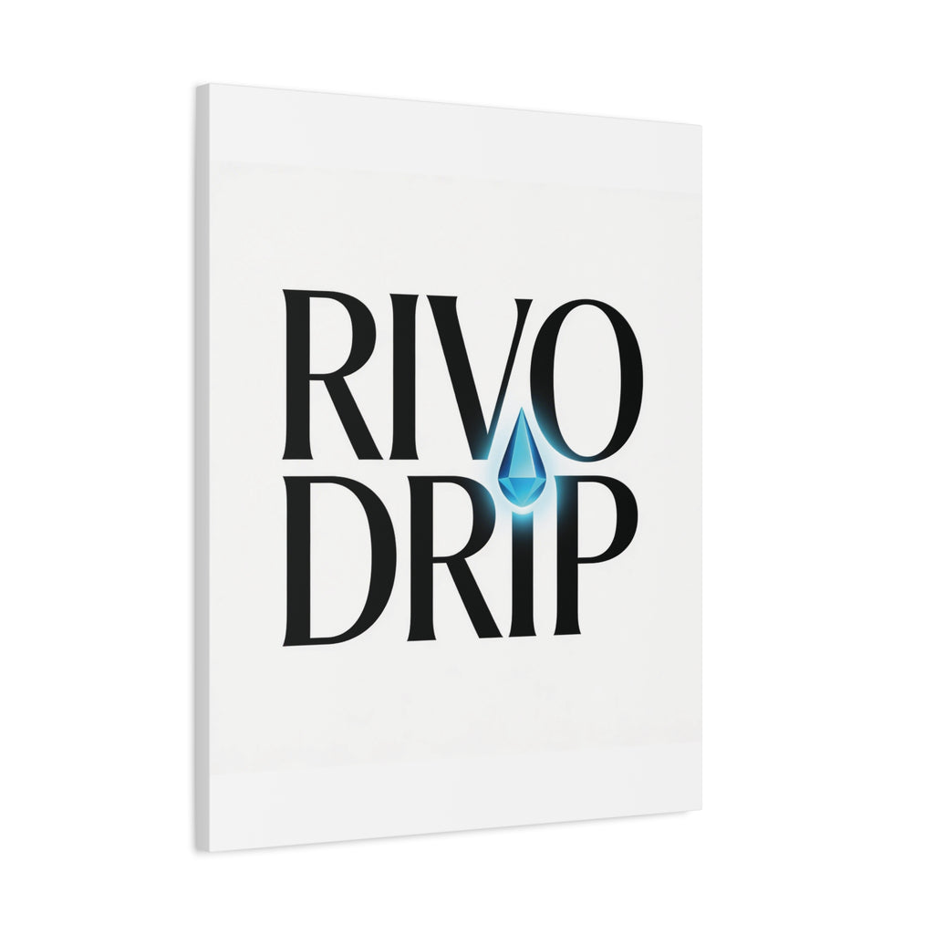 Personalize Logo Matte Canvas Print — Stretched Wall Art with Blue Droplet