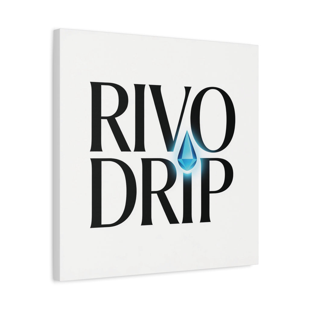 Personalize Logo Matte Canvas Print — Stretched Wall Art with Blue Droplet