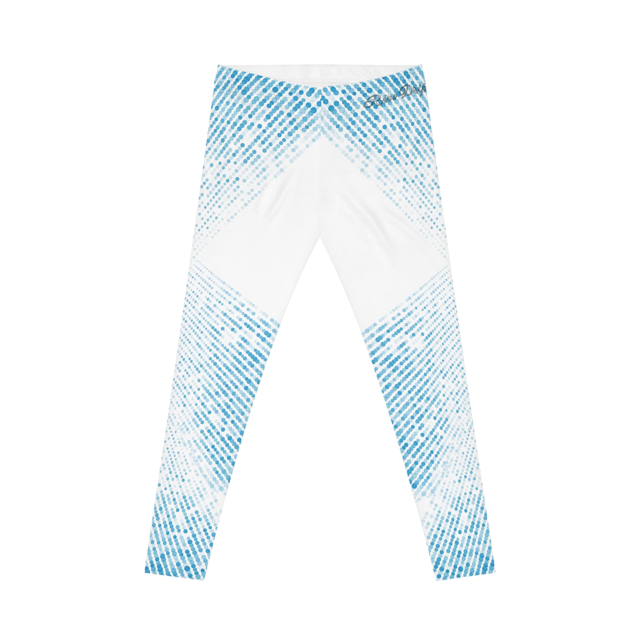 Blue Pixel Fade Leggings — Women's Casual All-Over Print