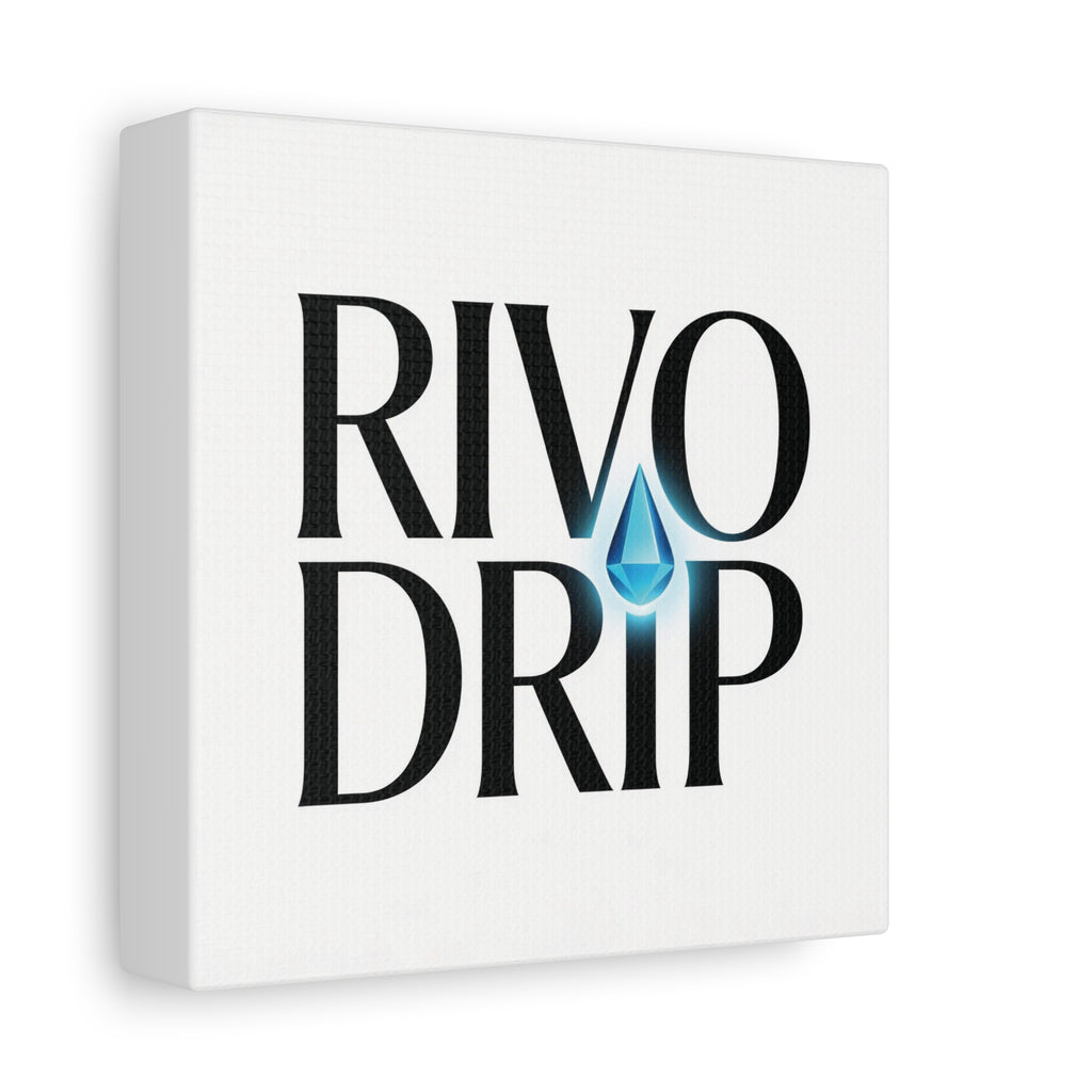 Personalize Logo Matte Canvas Print — Stretched Wall Art with Blue Droplet
