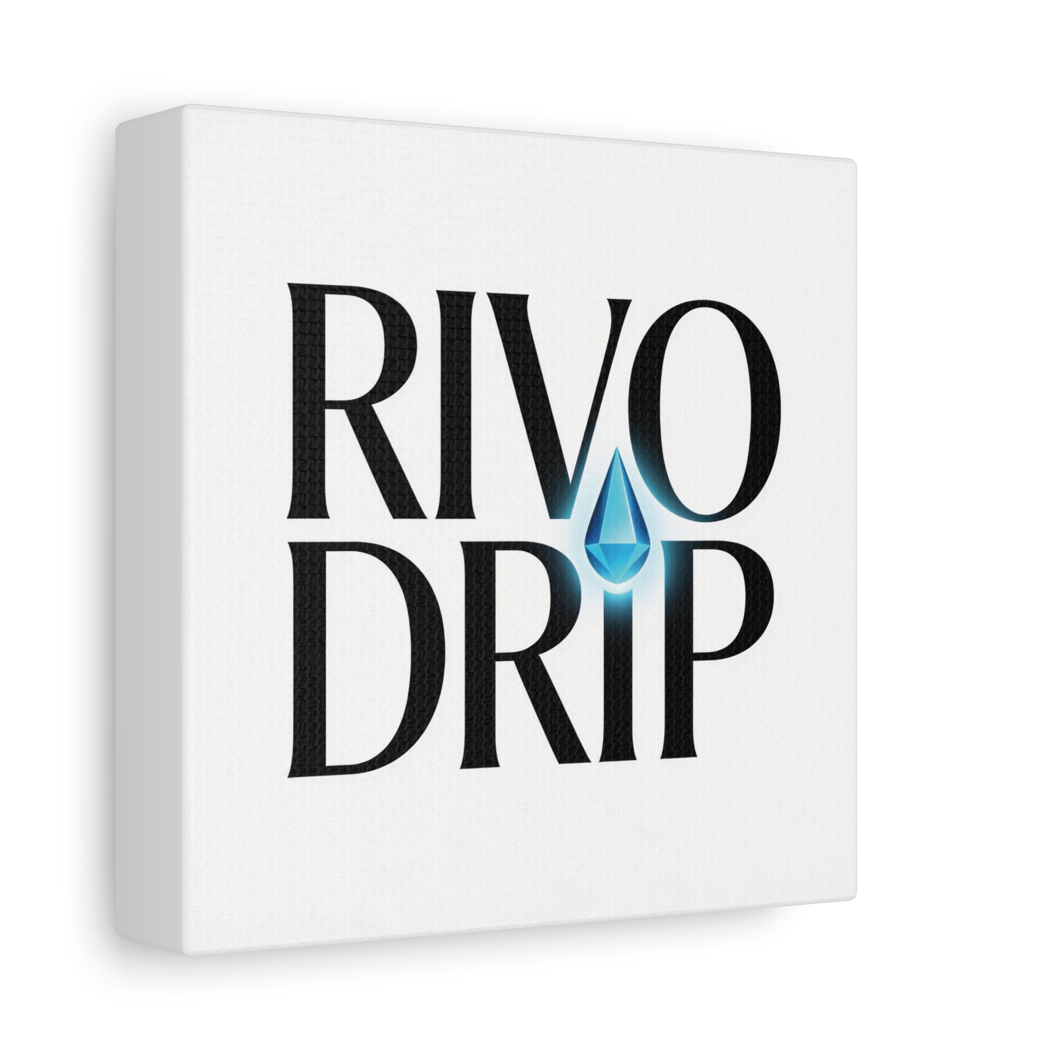 Personalize Logo Matte Canvas Print — Stretched Wall Art with Blue Droplet