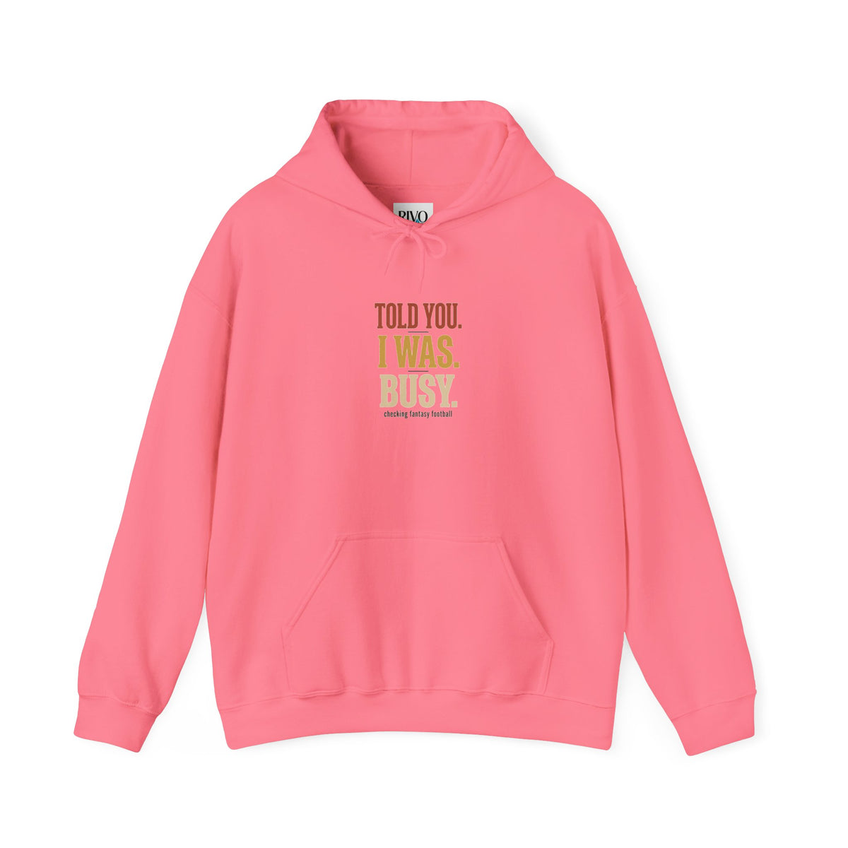 Told You I Was Busy Hoodie — Minimalist Text Graphic Pullover