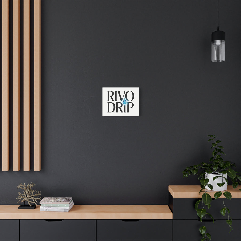 Personalize Logo Matte Canvas Print — Stretched Wall Art with Blue Droplet