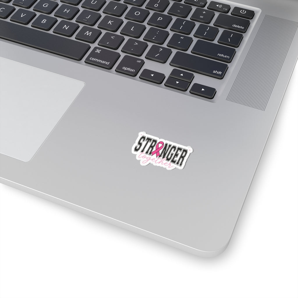 Stronger Together ribbon Kiss-Cut Stickers | Breast Cancer Awareness, Pink