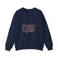 Stronger Together ribbon Crewneck Sweatshirt | Breast Cancer Awareness, Pink Typography