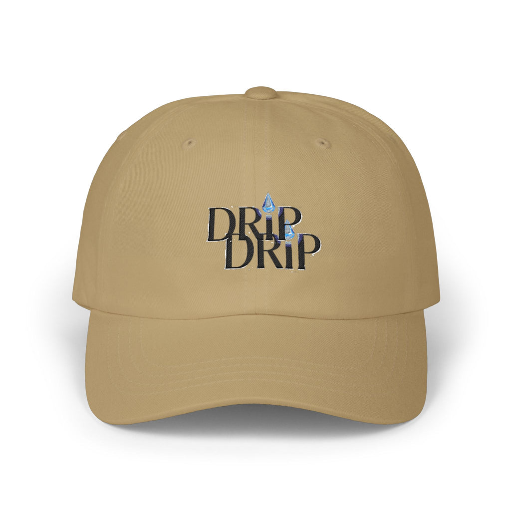 Dad Cap — "Drip Drip" Embroidered Waterdrop Logo Baseball Hat