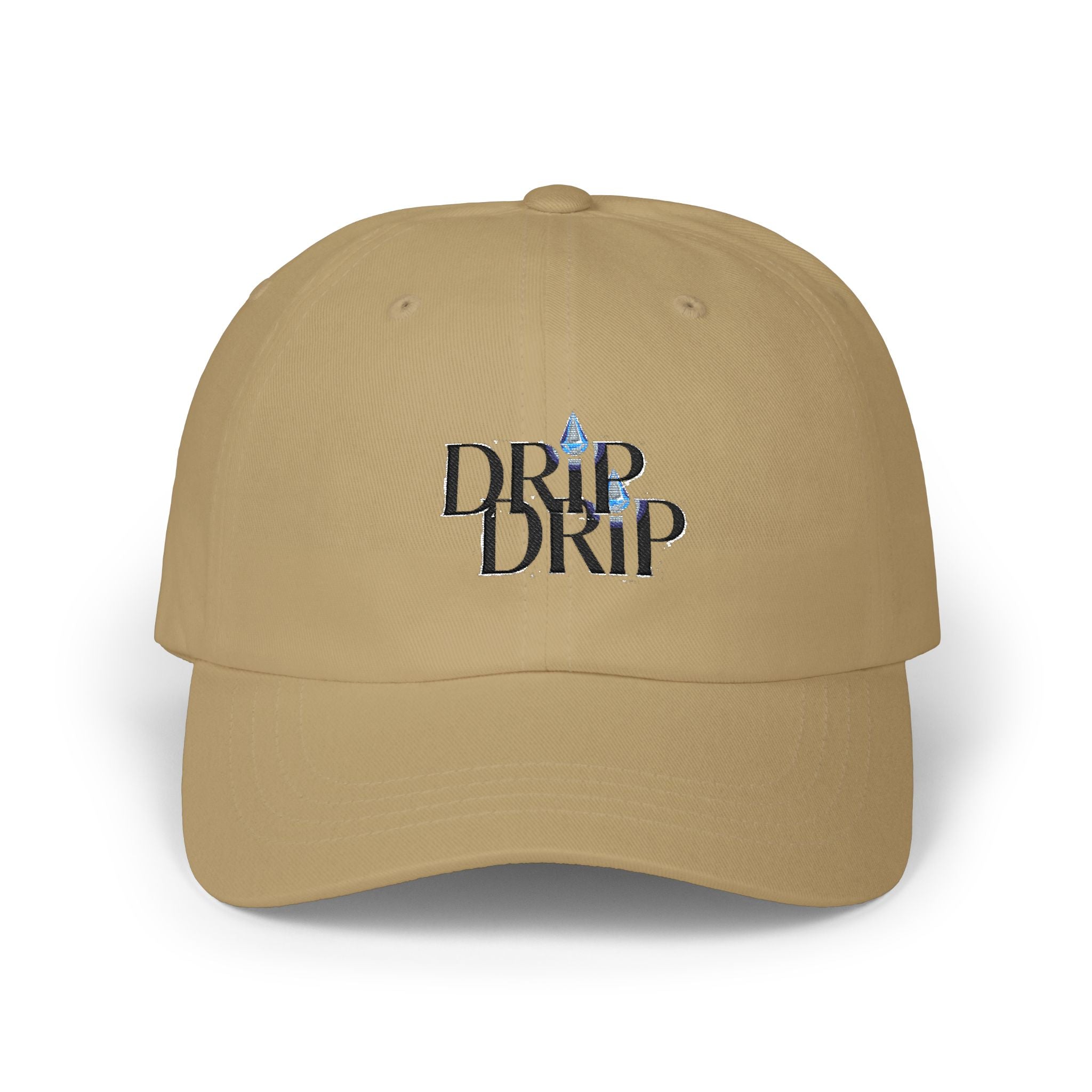 Dad Cap — "Drip Drip" Embroidered Waterdrop Logo Baseball Hat