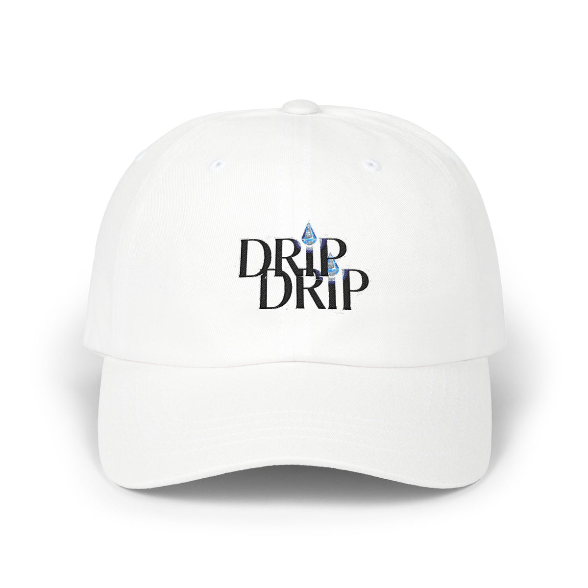 Dad Cap — "Drip Drip" Embroidered Waterdrop Logo Baseball Hat