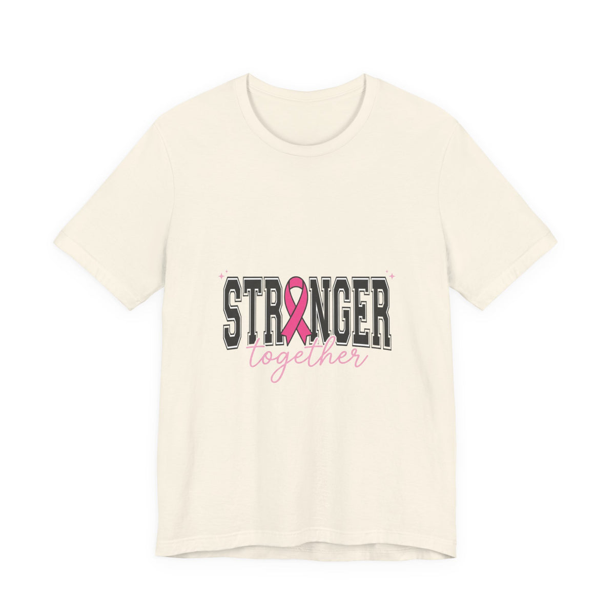 Stronger Together ribbon Tee | Breast Cancer Awareness, Pink Support