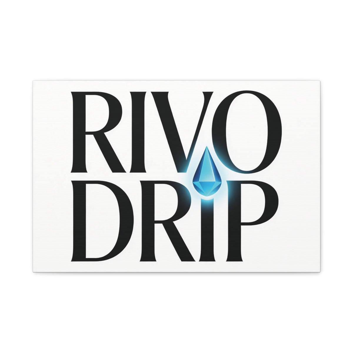 Personalize Logo Matte Canvas Print — Stretched Wall Art with Blue Droplet