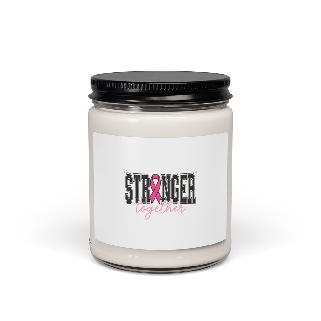 Stronger Together Candle | Breast Cancer Awareness Soy Candle, Pink Ribbon 9oz