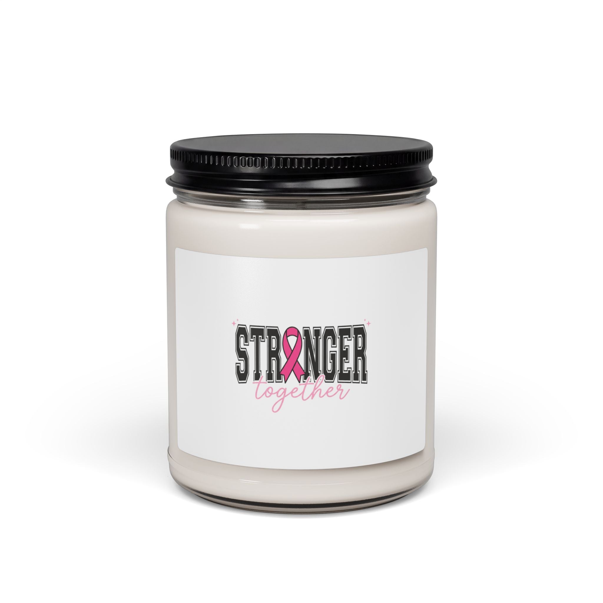 Stronger Together Candle | Breast Cancer Awareness Soy Candle, Pink Ribbon 9oz