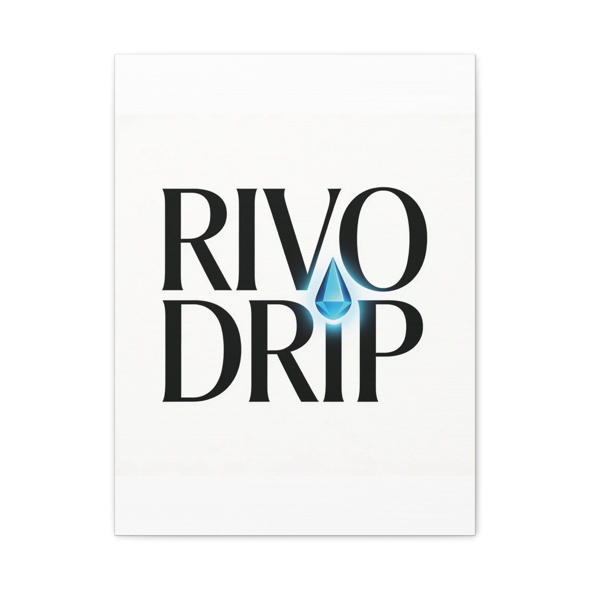Personalize Logo Matte Canvas Print — Stretched Wall Art with Blue Droplet