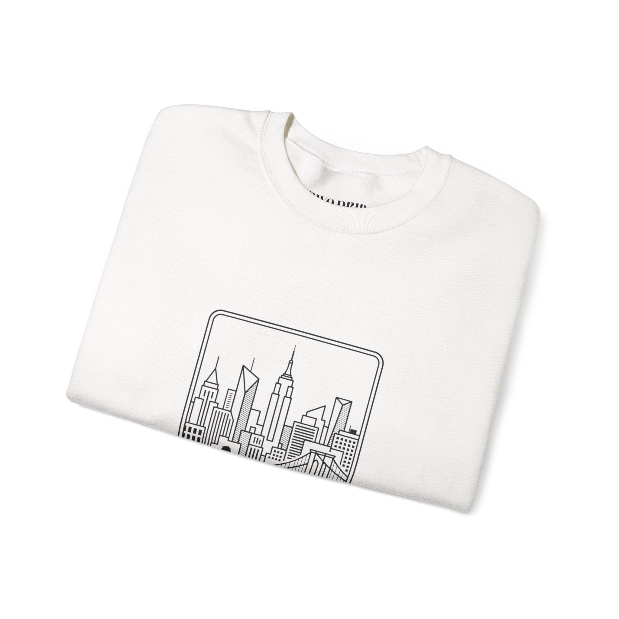 City Nights Crewneck Sweatshirt — 'Run / Midnight' Urban Skyline Graphic