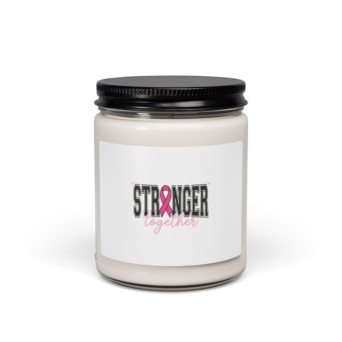Stronger Together Candle | Breast Cancer Awareness Soy Candle, Pink Ribbon 9oz