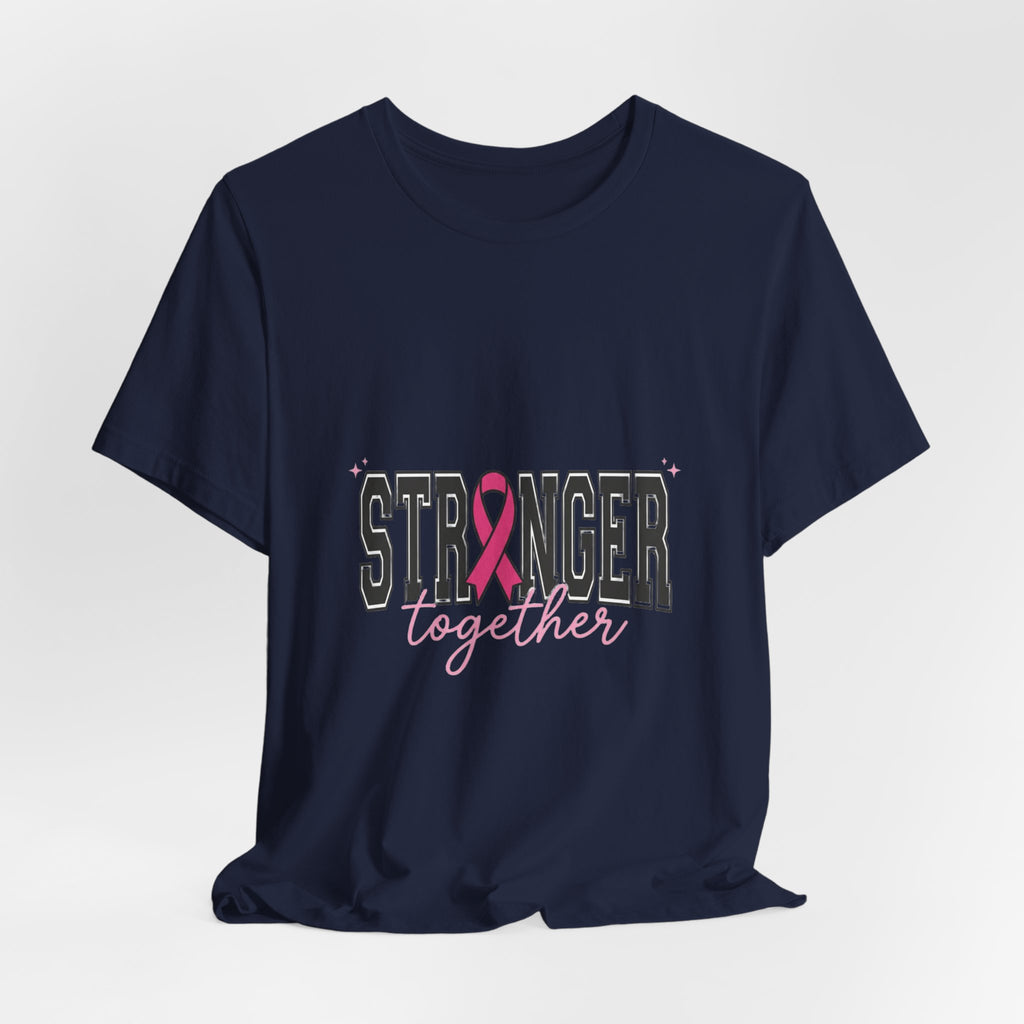 Stronger Together ribbon Tee | Breast Cancer Awareness, Pink Support