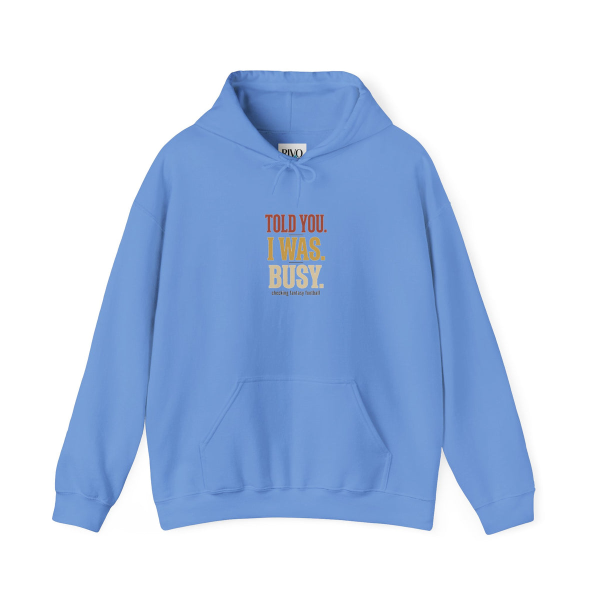 Told You I Was Busy Hoodie — Minimalist Text Graphic Pullover