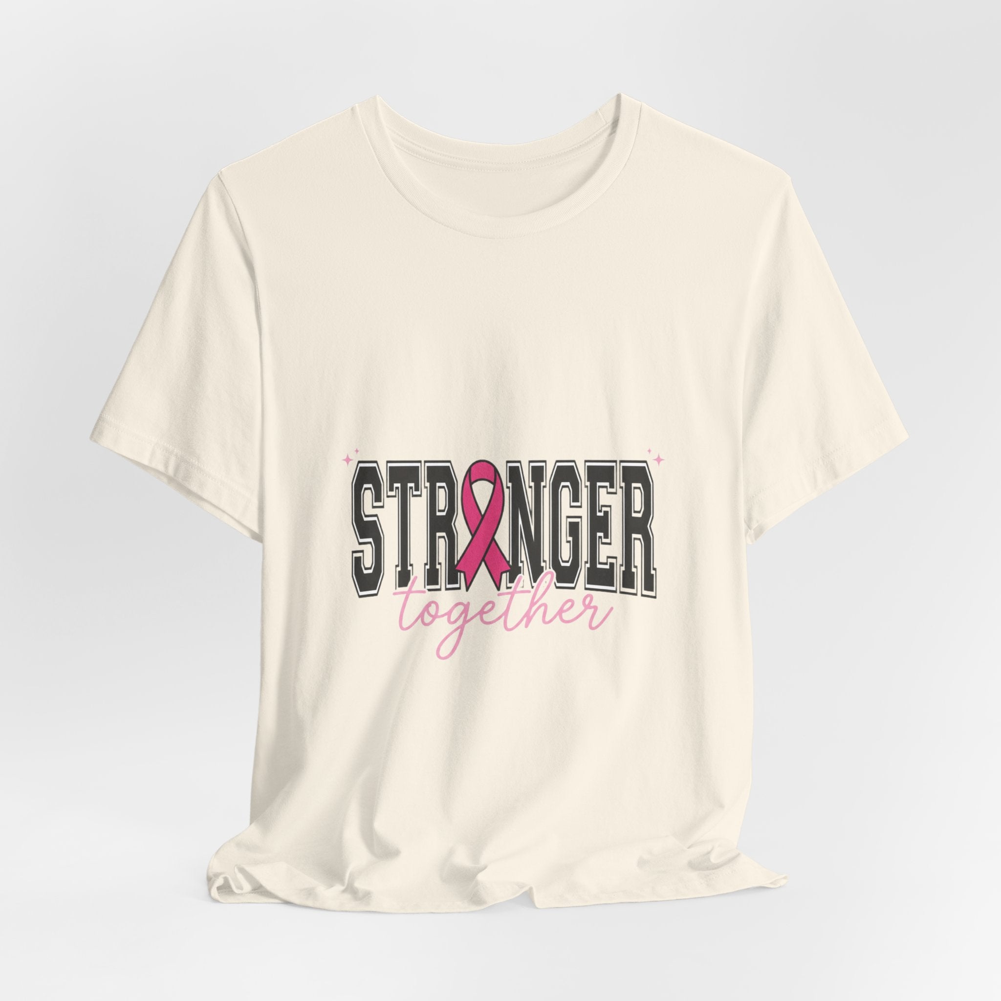 Stronger Together ribbon Tee | Breast Cancer Awareness, Pink Support
