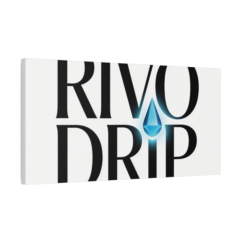 Personalize Logo Matte Canvas Print — Stretched Wall Art with Blue Droplet