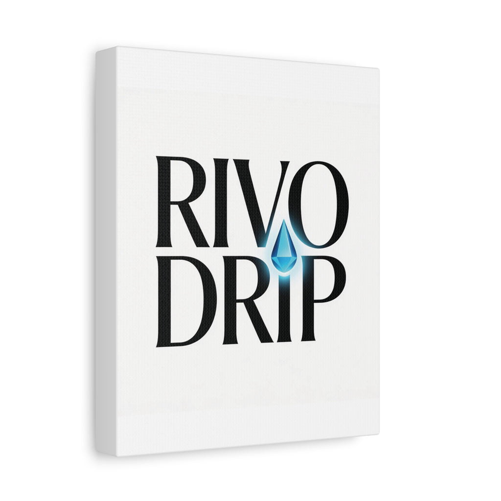 Personalize Logo Matte Canvas Print — Stretched Wall Art with Blue Droplet
