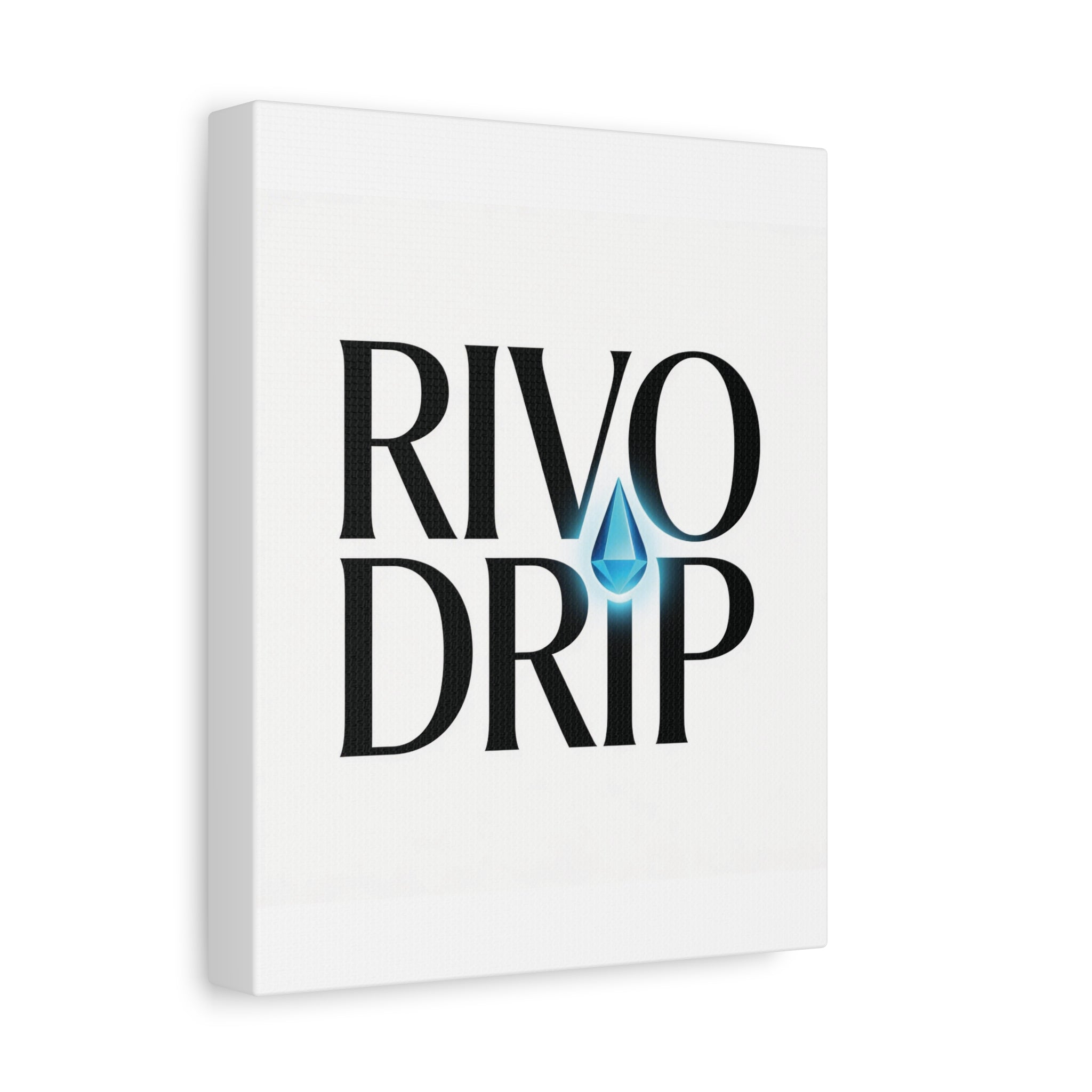 Personalize Logo Matte Canvas Print — Stretched Wall Art with Blue Droplet