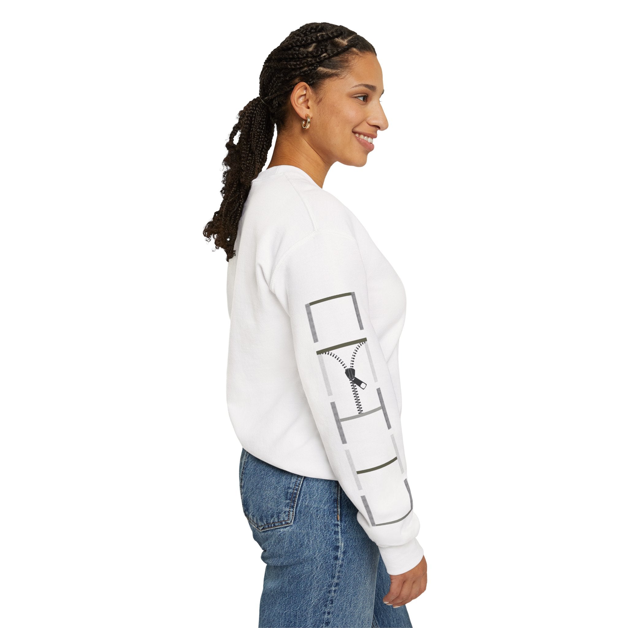 City Nights Crewneck Sweatshirt — 'Run / Midnight' Urban Skyline Graphic