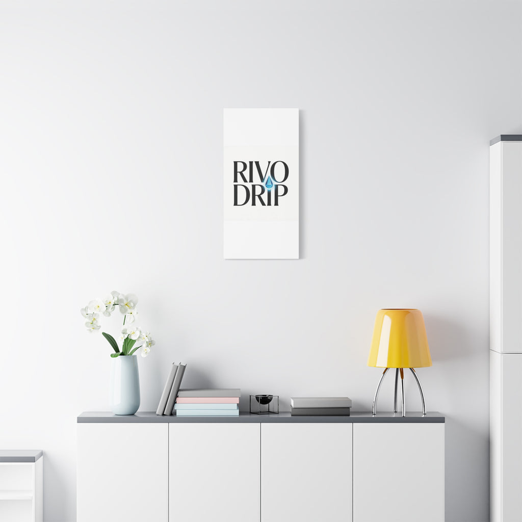 Personalize Logo Matte Canvas Print — Stretched Wall Art with Blue Droplet