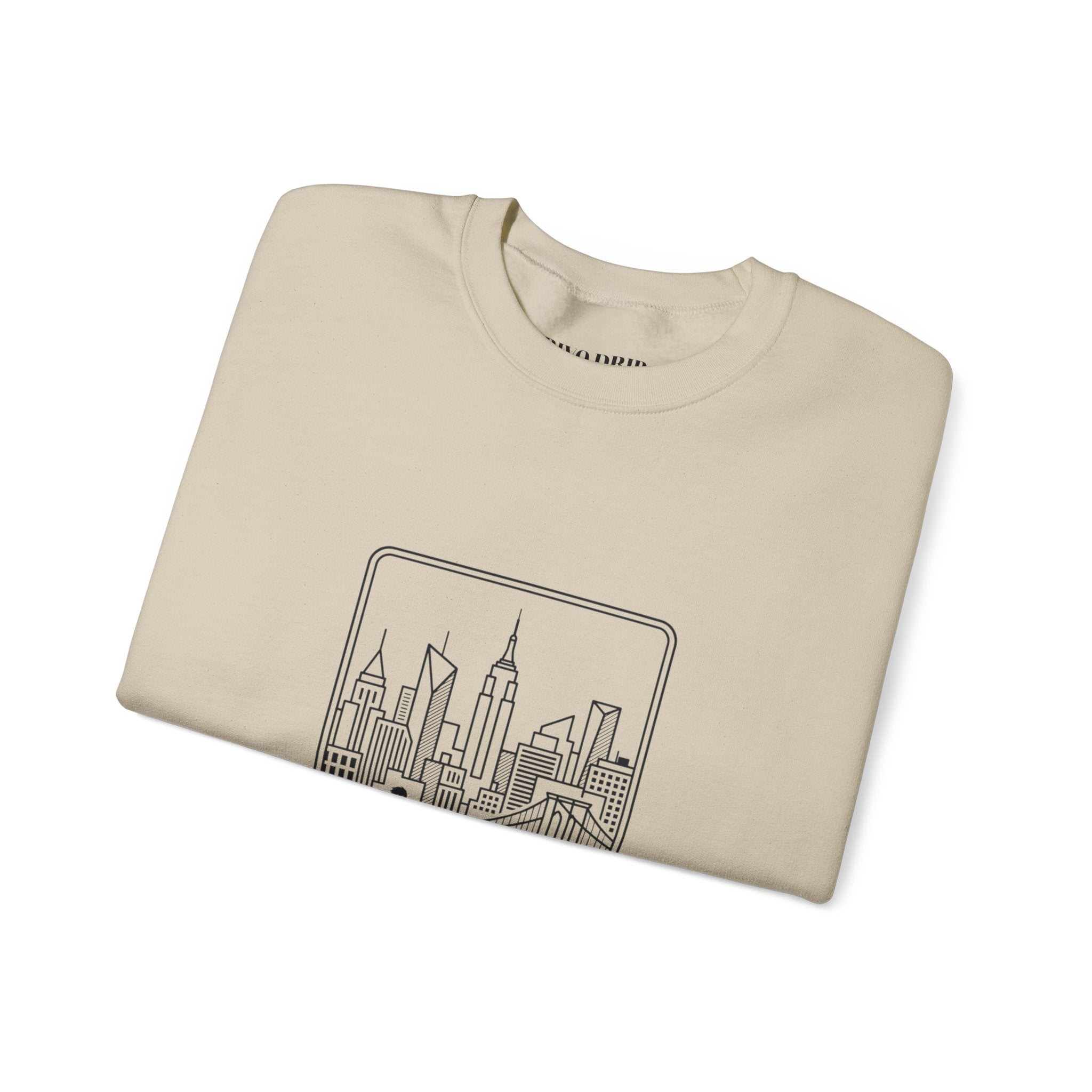 City Nights Crewneck Sweatshirt — 'Run / Midnight' Urban Skyline Graphic