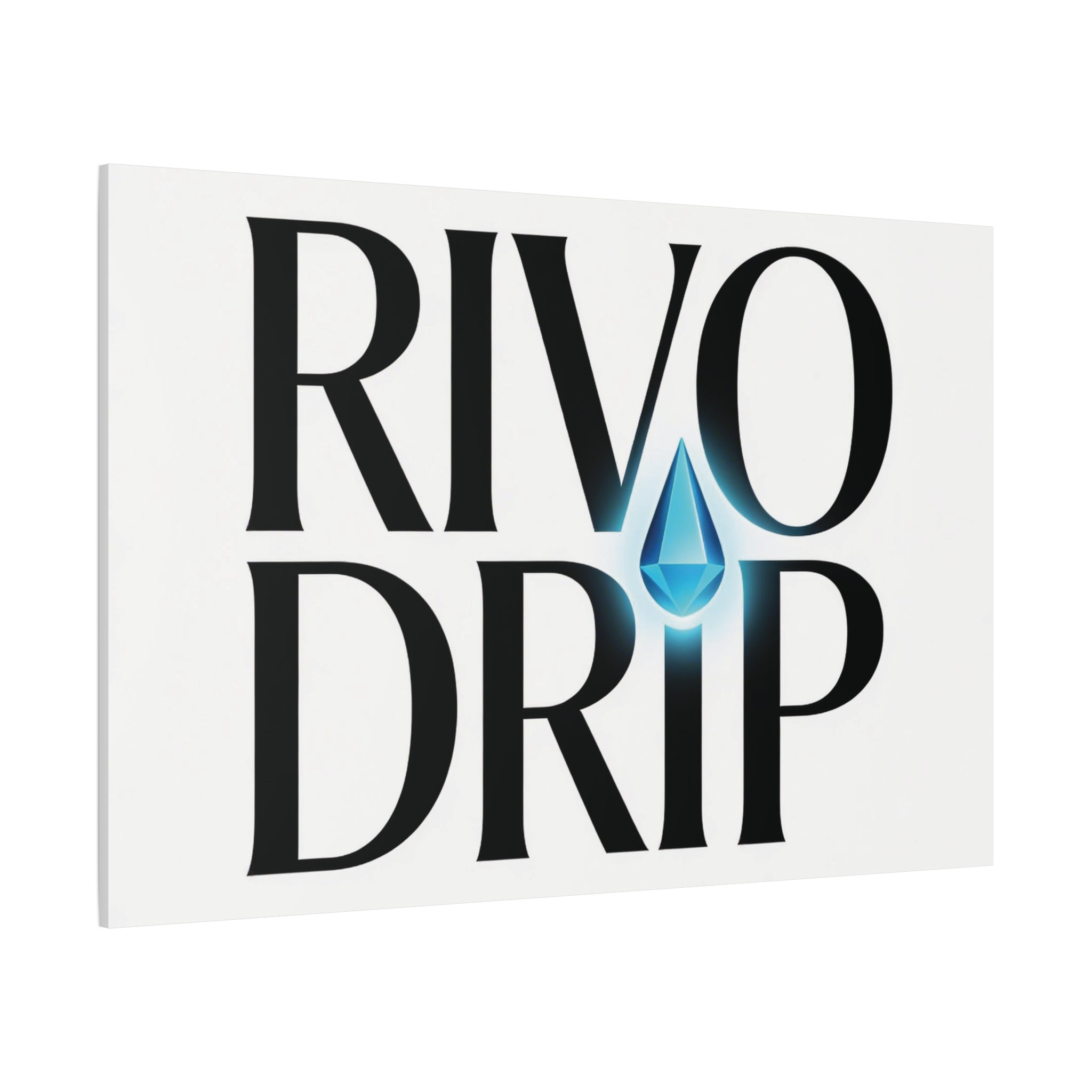 Personalize Logo Matte Canvas Print — Stretched Wall Art with Blue Droplet