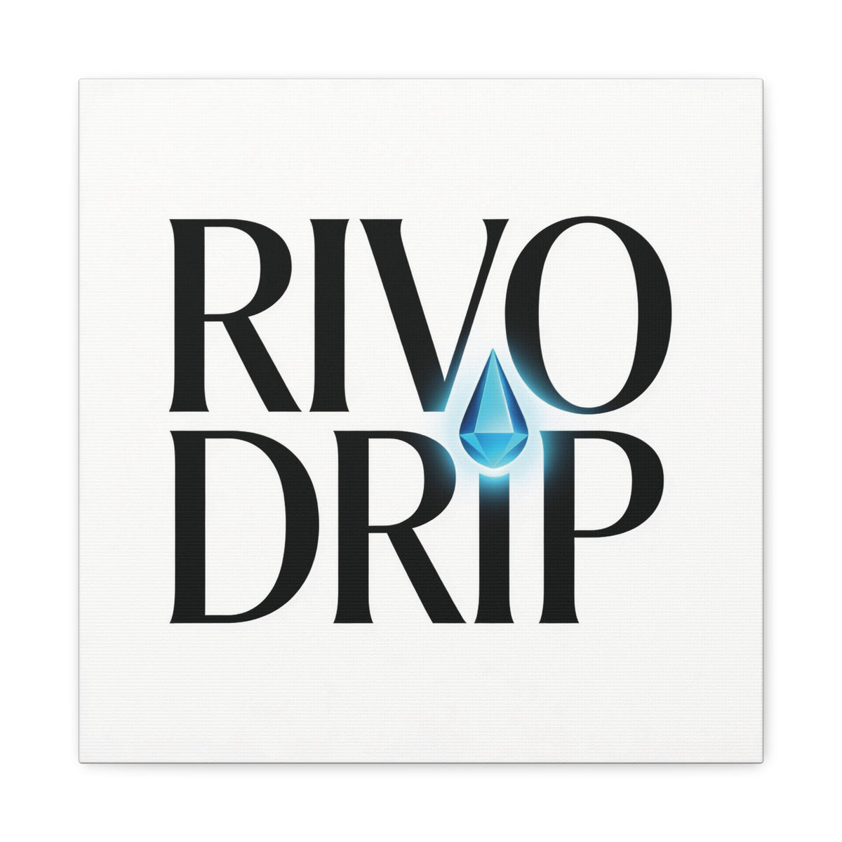 Personalize Logo Matte Canvas Print — Stretched Wall Art with Blue Droplet
