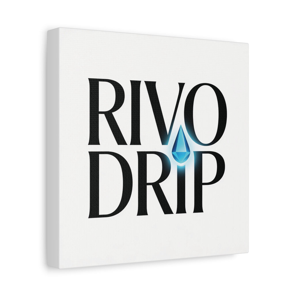 Personalize Logo Matte Canvas Print — Stretched Wall Art with Blue Droplet