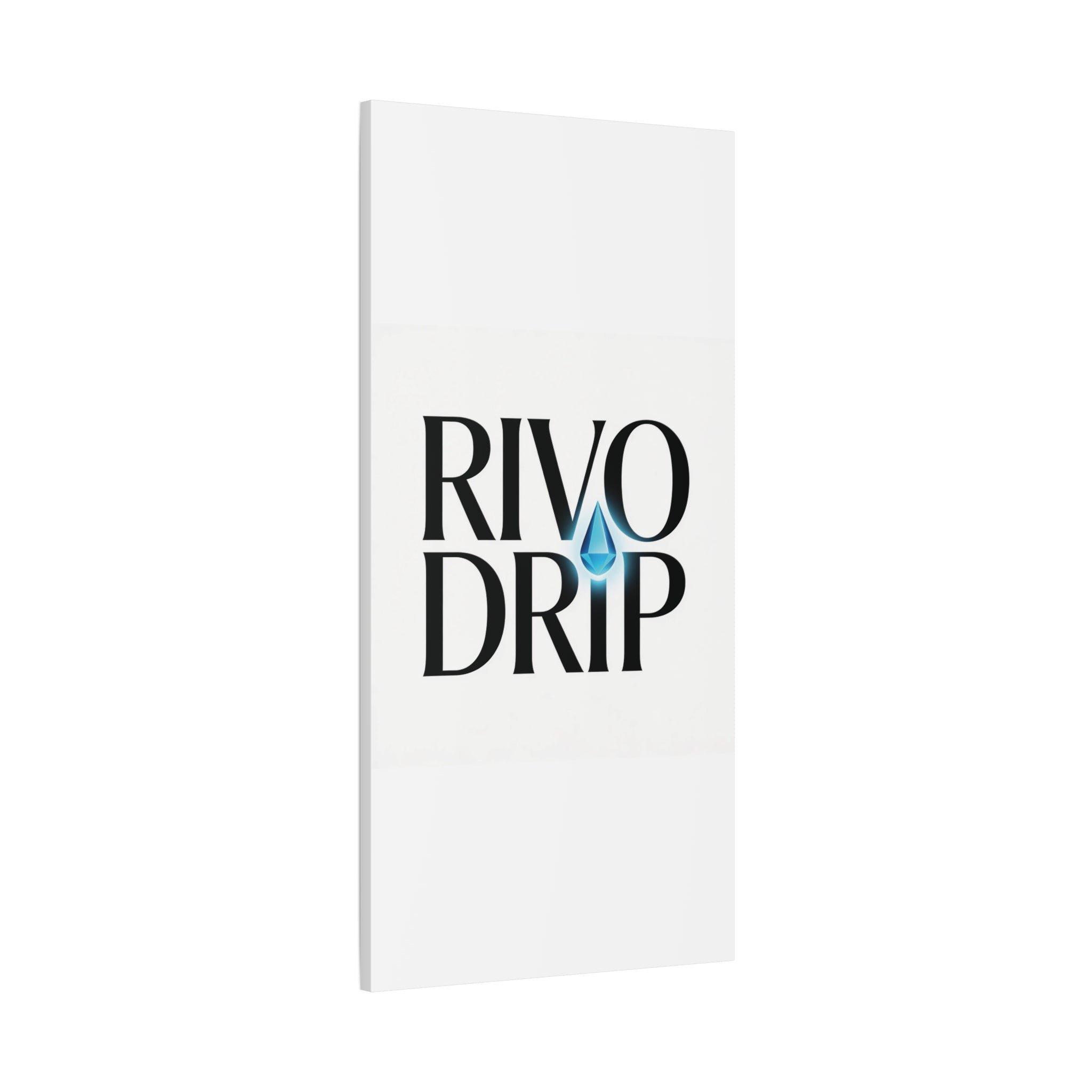 Personalize Logo Matte Canvas Print — Stretched Wall Art with Blue Droplet