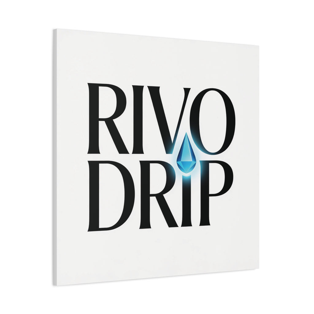 Personalize Logo Matte Canvas Print — Stretched Wall Art with Blue Droplet