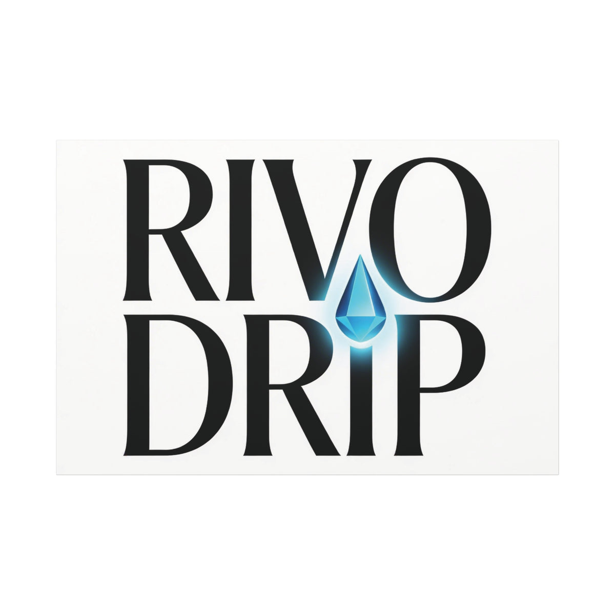 Personalize Logo Matte Canvas Print — Stretched Wall Art with Blue Droplet
