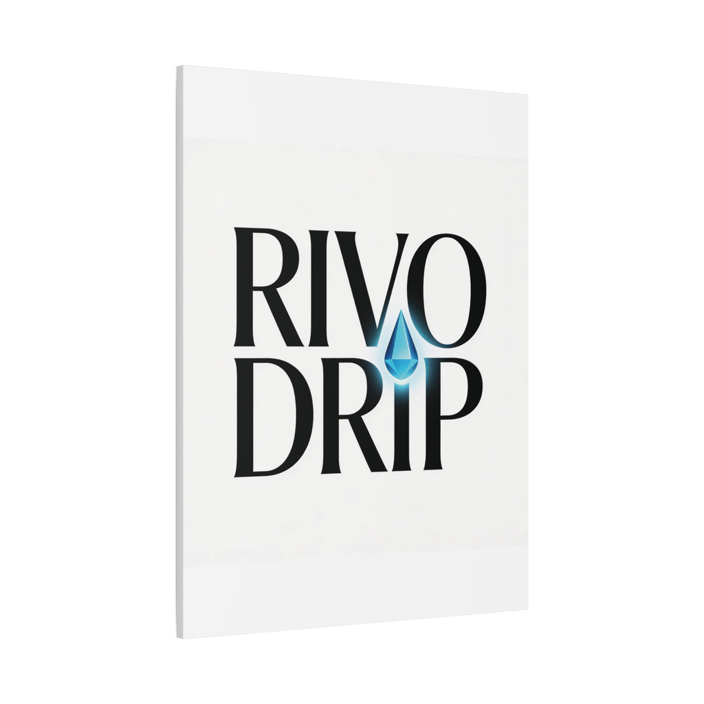 Personalize Logo Matte Canvas Print — Stretched Wall Art with Blue Droplet