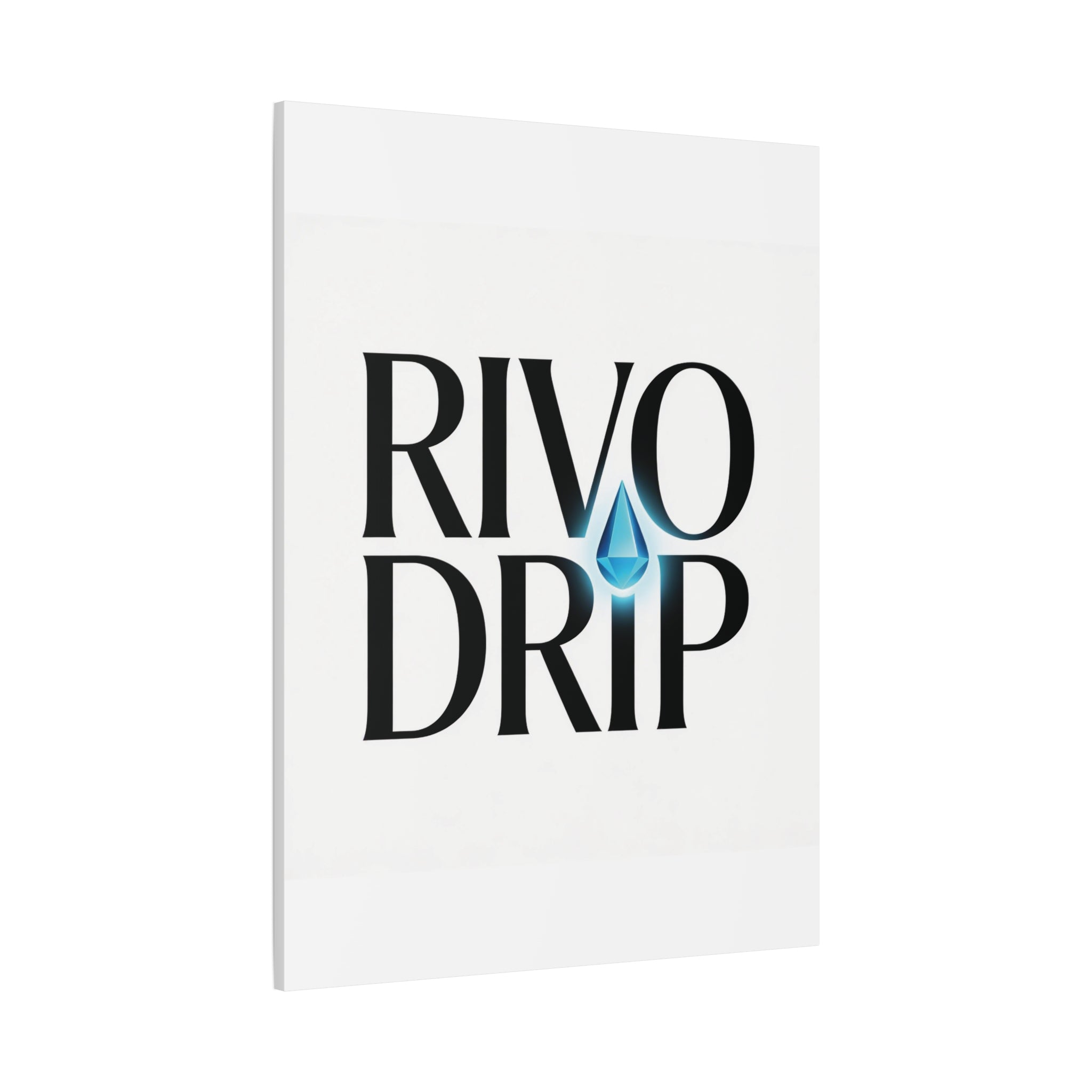 Personalize Logo Matte Canvas Print — Stretched Wall Art with Blue Droplet