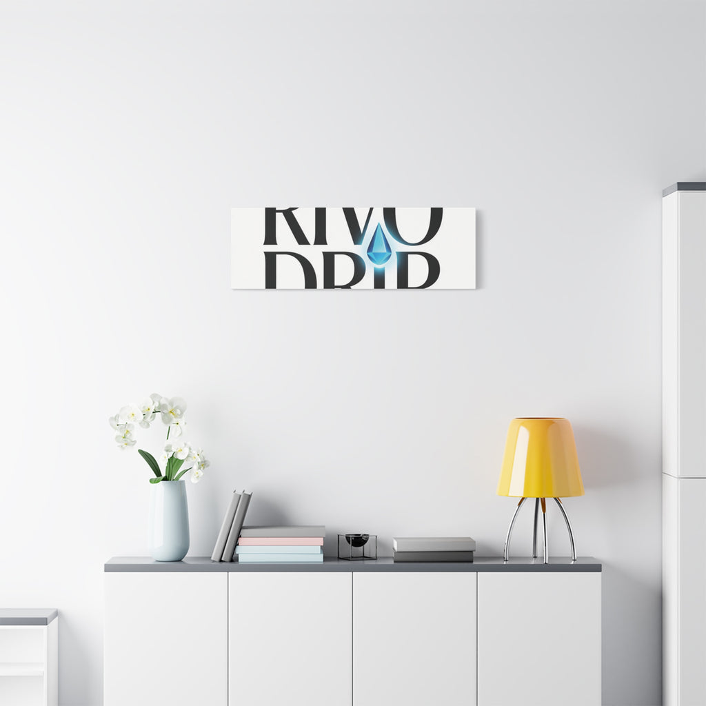 Personalize Logo Matte Canvas Print — Stretched Wall Art with Blue Droplet