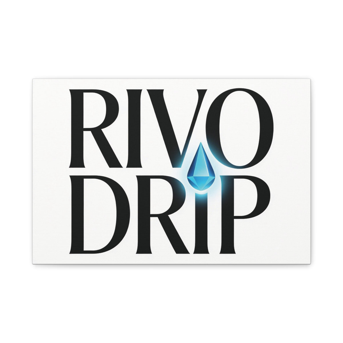Personalize Logo Matte Canvas Print — Stretched Wall Art with Blue Droplet