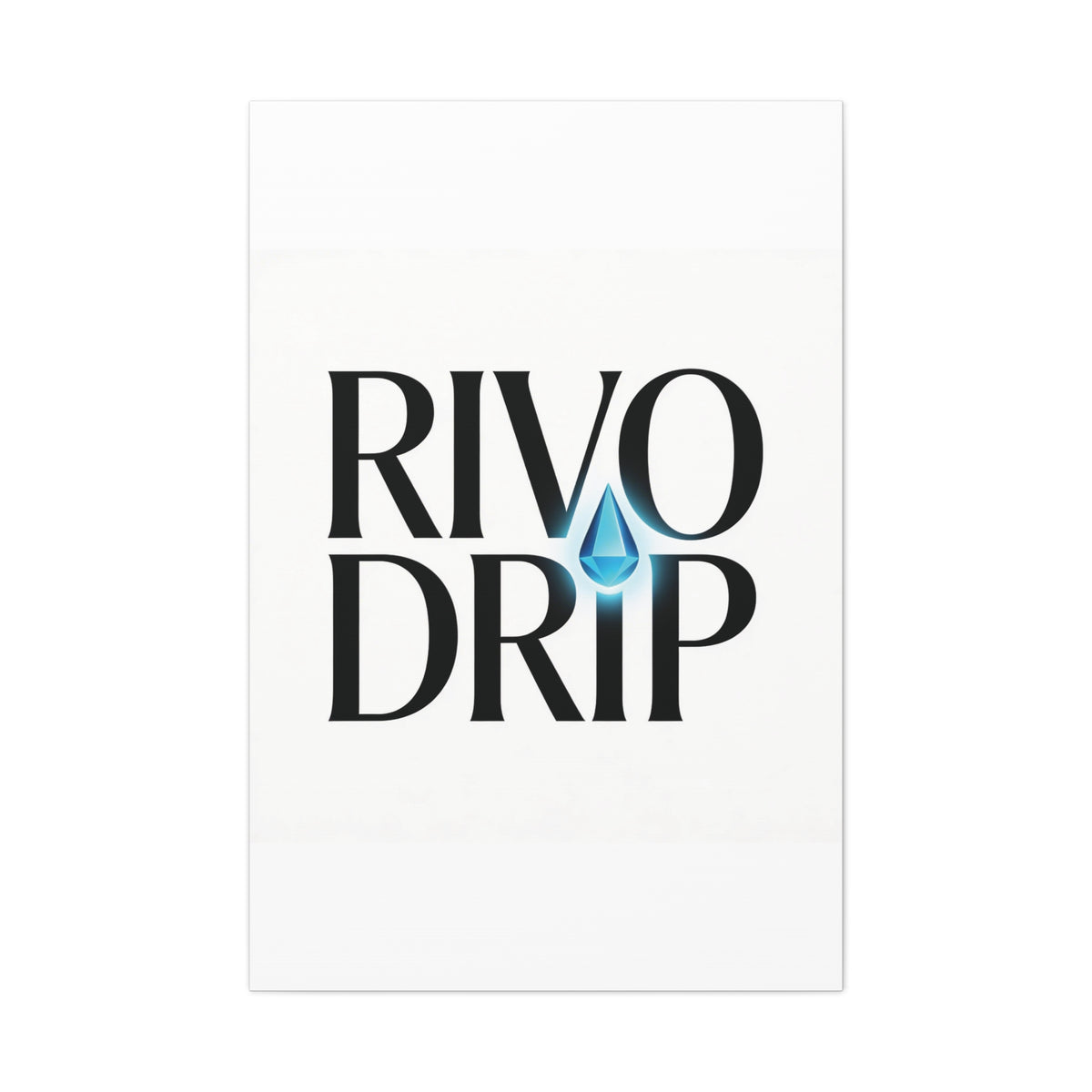 Personalize Logo Matte Canvas Print — Stretched Wall Art with Blue Droplet