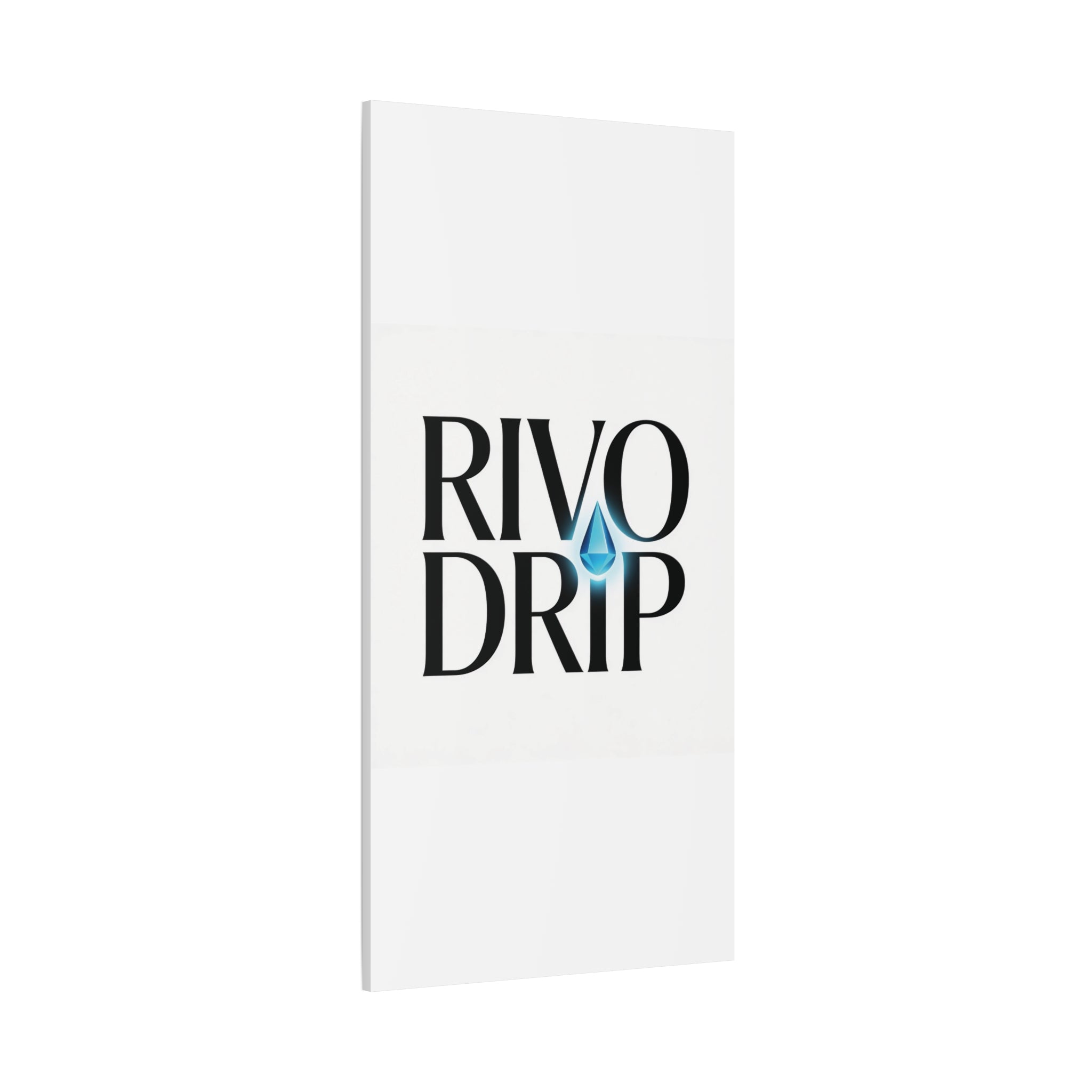 Personalize Logo Matte Canvas Print — Stretched Wall Art with Blue Droplet