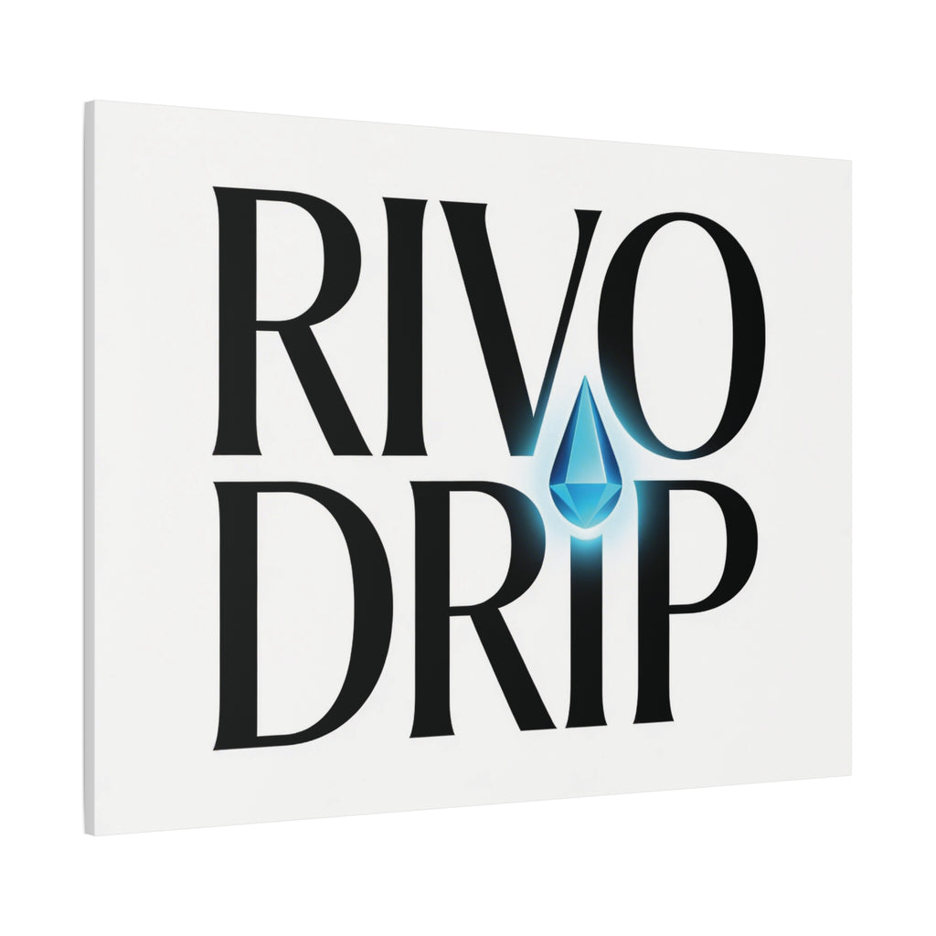Personalize Logo Matte Canvas Print — Stretched Wall Art with Blue Droplet