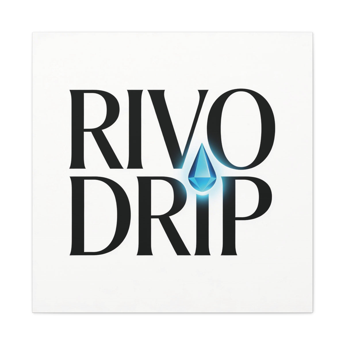 Personalize Logo Matte Canvas Print — Stretched Wall Art with Blue Droplet