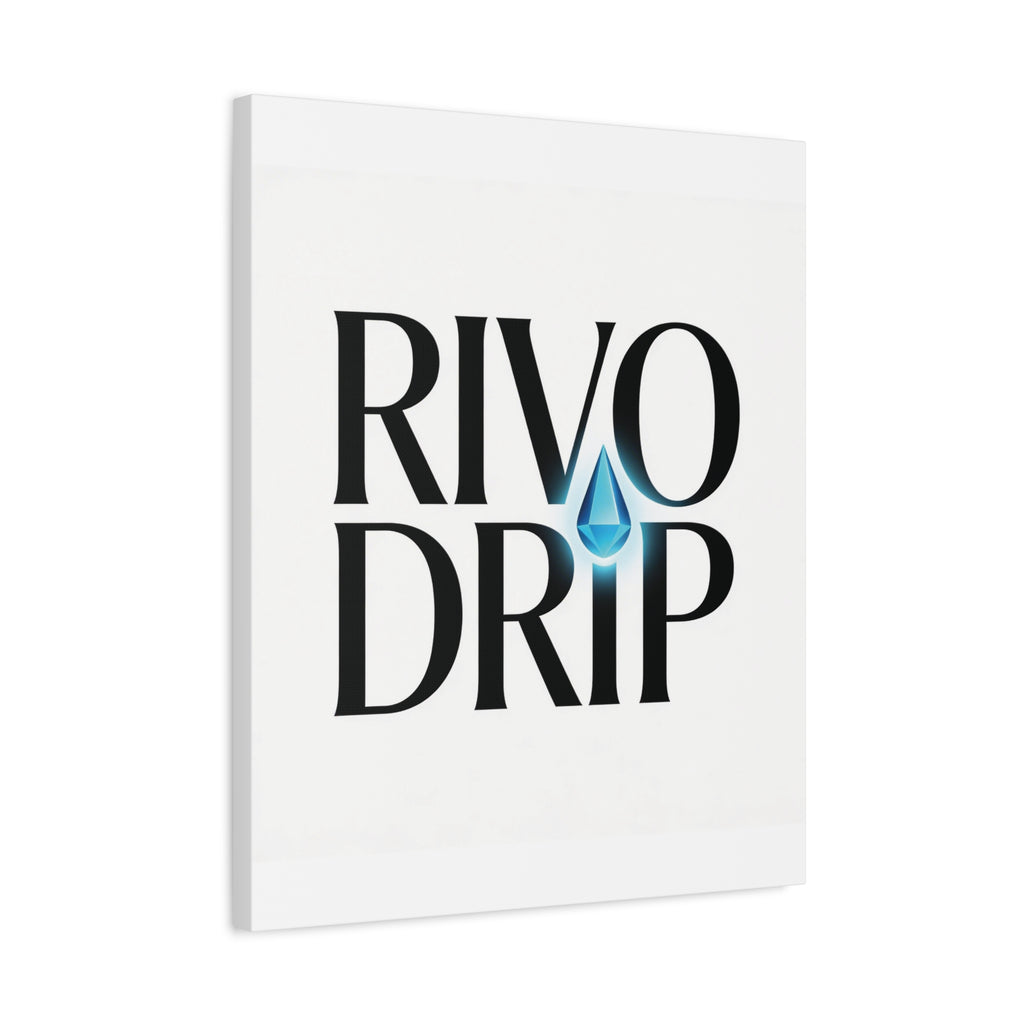 Personalize Logo Matte Canvas Print — Stretched Wall Art with Blue Droplet