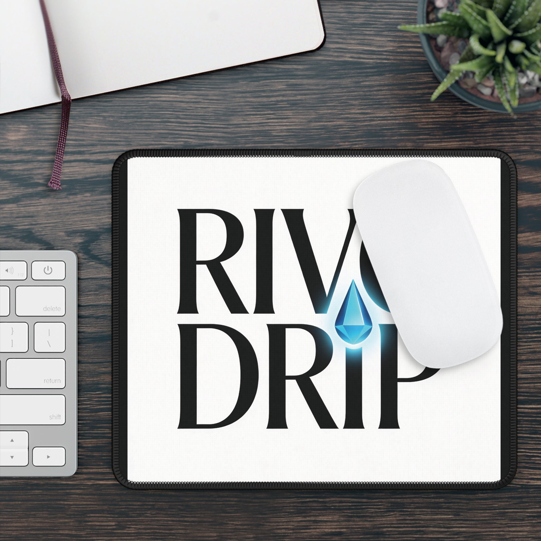 Rivo Drip Gaming Mouse Pad — Water Drop Logo Desk Mat